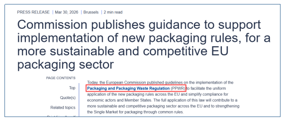 欧盟重磅发声，PPWR包装法统一标准即将落地！